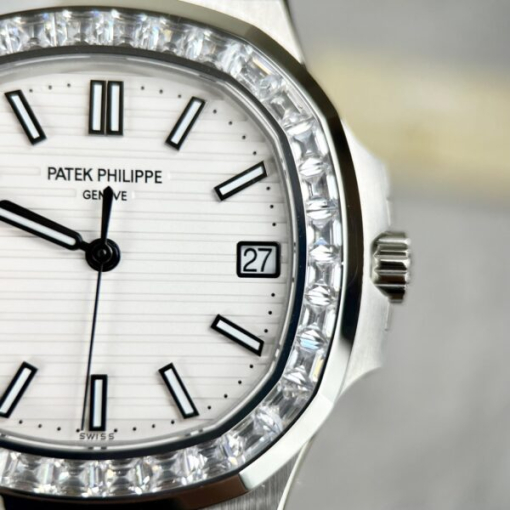 Custom Patek Philippe Nautilus 5723 White Diamond Bezel - Swiss Patek31 - Image 5