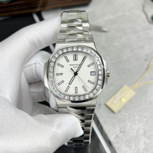 Custom Patek Philippe Nautilus 5723 White Diamond Bezel - Swiss Patek31