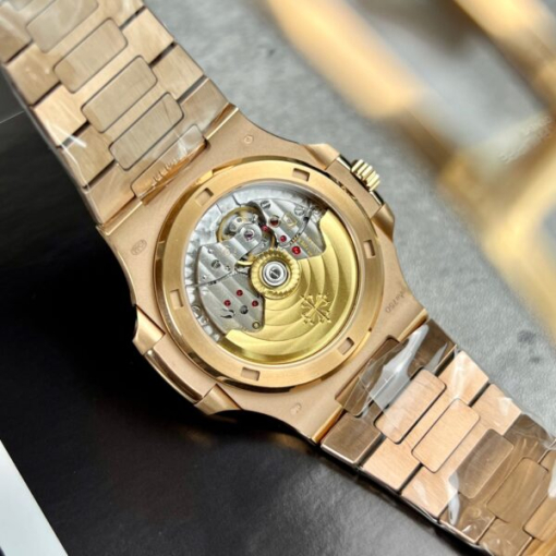 Custom Patek Philippe Nautilus 5723 Gold Grey Dial Diamond Bezel - Swiss Patek32 - Image 10