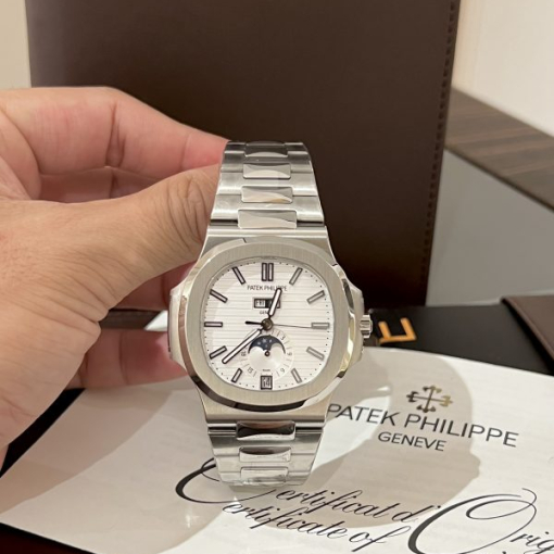 Custom Patek Philippe Nautilus 5726 White Dial - Swiss Patek40