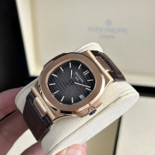 Custom Patek Philippe Nautilus 5711 Rose Gold Black Dial - Swiss Patek4 - Image 3