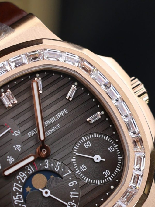 Custom Patek Philippe Nautilus 5724R Rose Gold Diamond Bezel - Swiss Patek2 - Image 4