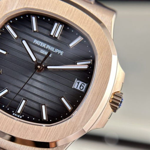 Custom Patek Philippe Nautilus 5711 Rose Gold Black Dial - Swiss Patek4 - Image 2