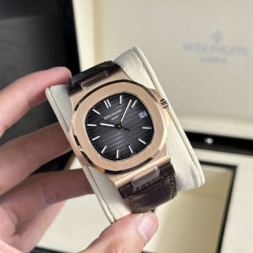 Custom Patek Philippe Nautilus 5711 Rose Gold Black Dial - Swiss Patek4