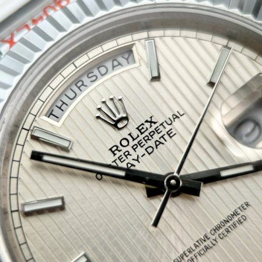 Custom Rolex Day-Date 228236 Ivory White Dia- Swiss 182 - Image 9