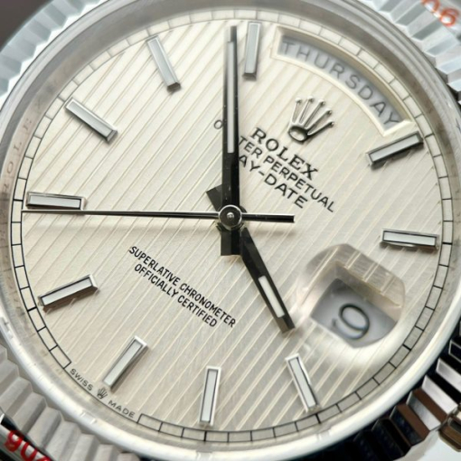 Custom Rolex Day-Date 228236 Ivory White Dia- Swiss 182 - Image 6