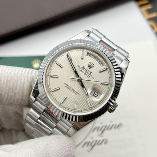 Custom Rolex Day-Date 228236 Ivory White Dia- Swiss 182 - Image 5