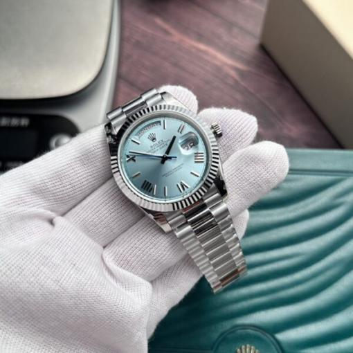 Custom Rolex Day-Date 228236 with a Blue dial and Roman numerals- Swiss 176 - Image 2