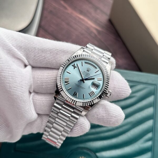 Custom Rolex Day-Date 228236 with a Blue dial and Roman numerals- Swiss 176 - Image 3