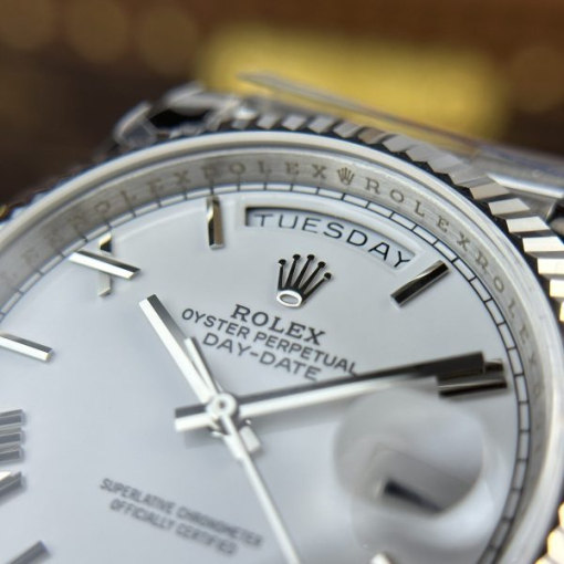 Custom Rolex Day-Date 228236 with a white dial and Roman numerals- Swiss 175 - Image 5