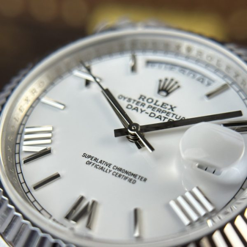 Custom Rolex Day-Date 228236 with a white dial and Roman numerals- Swiss 175 - Image 4