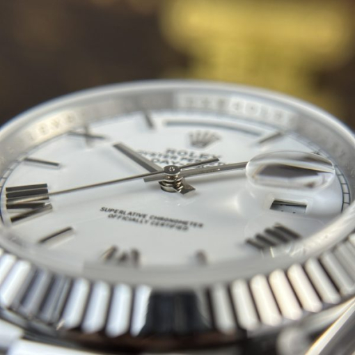 Custom Rolex Day-Date 228236 with a white dial and Roman numerals- Swiss 175 - Image 3