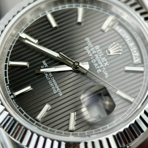 Custom Rolex Day-Date 228236 with luminous hour markers on a black dial- Swiss 173 - Image 3