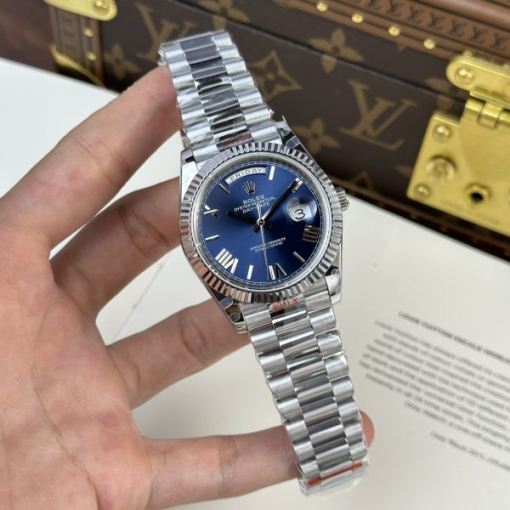 Custom Rolex Day-Date 228236 Blue Dail with Roman Numerals- Swiss 172