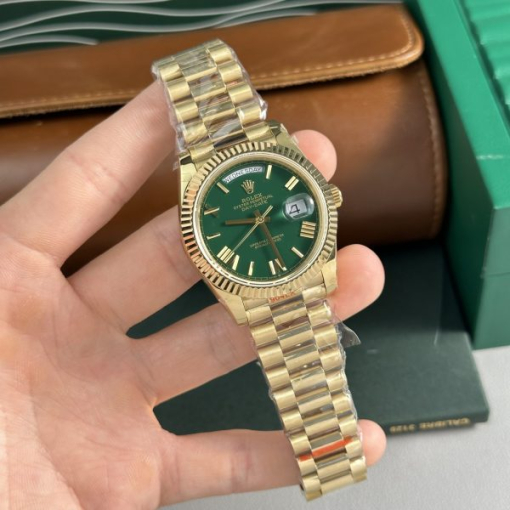 Custom Rolex Day-Date 228238 Green Dial with Roman Numerals - Swiss 169 - Image 6