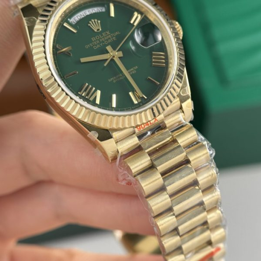 Custom Rolex Day-Date 228238 Green Dial with Roman Numerals - Swiss 169 - Image 4