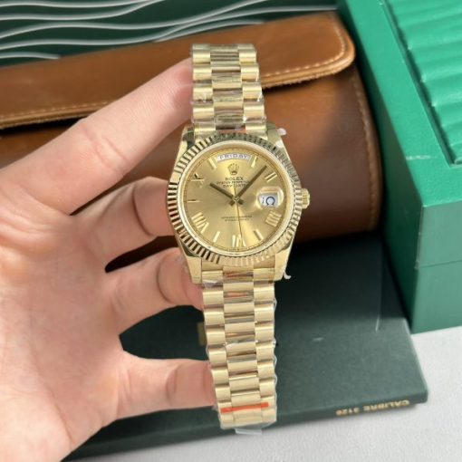 Custom Rolex Day-Date 228238 Gold with Roman Numerals - Swiss 170