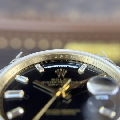 Custom Rolex Day-Date 228238 Black with Diamond-Set Hour Markers - Swiss 167 - Image 9