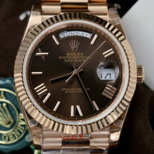 Custom Rolex Day-Date Chocolate Dial with Roman Numerals - Swiss 165 - Image 3