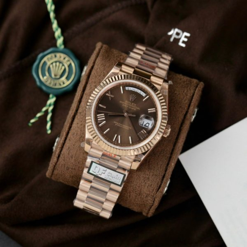 Custom Rolex Day-Date Chocolate Dial with Roman Numerals - Swiss 165 - Image 2