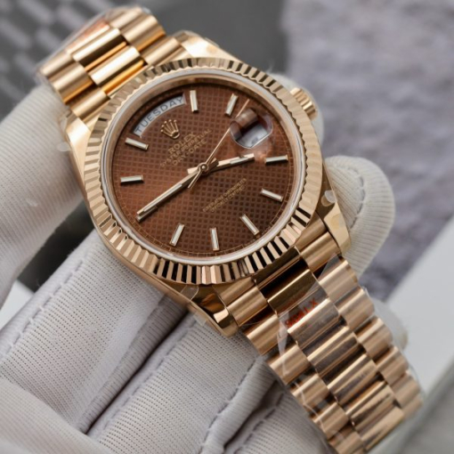 Custom Rolex Day-Date Crafted with Chocolate Dial - Swiss 163 - Image 2