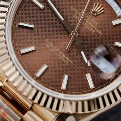 Custom Rolex Day-Date Crafted with Chocolate Dial - Swiss 163 - Image 8