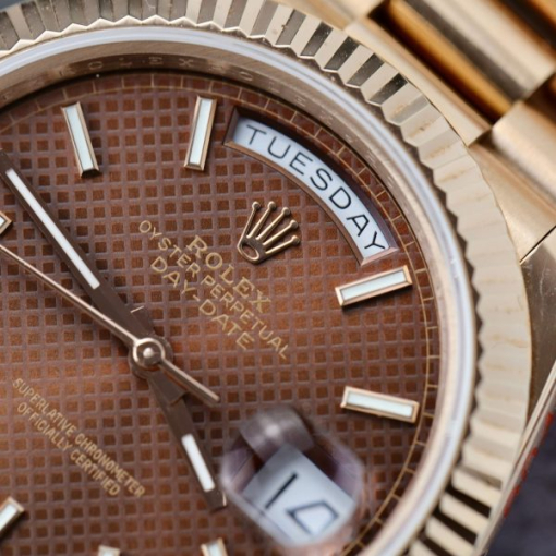 Custom Rolex Day-Date Crafted with Chocolate Dial - Swiss 163 - Image 5