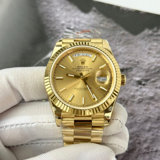 Custom Rolex Day-Date Crafted in Champagne Yellow - Swiss 162 - Image 7