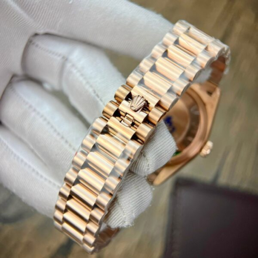 Custom Rolex Day-Date Rose Gold Full Diamond Set with Hour Markers - Swiss 161 - Image 3