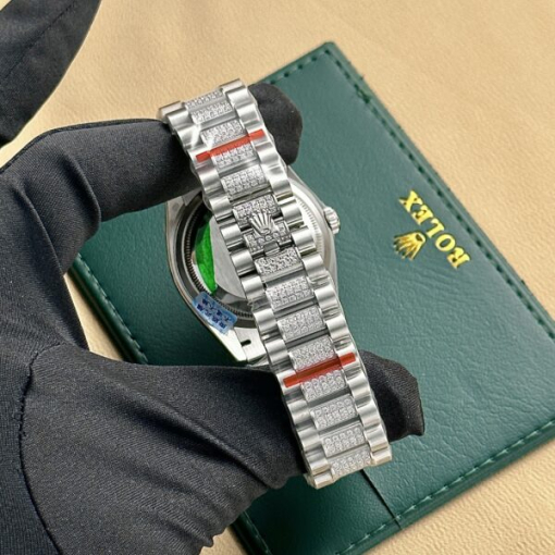 Custom Rolex Day-Date Full Diamond Set with Hour Markers - Swiss 160 - Image 3