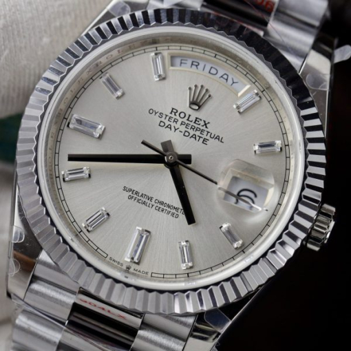 Custom Rolex Day-Date 228236 Silver Dial- Swiss 179 - Image 6