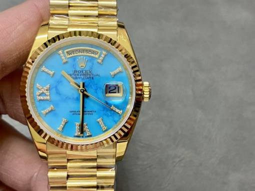 Custom Rolex Day-Date with Blue Sea Dial - Swiss 154 - Image 6