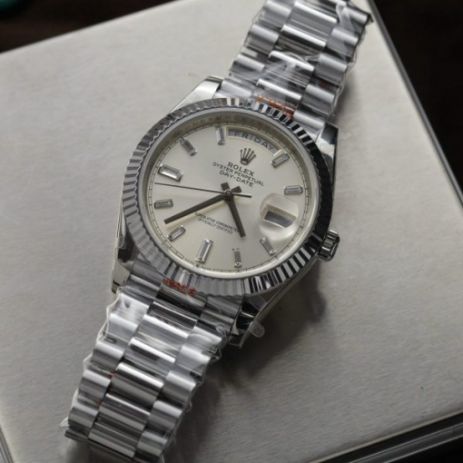 Custom Rolex Day-Date 228236 Silver Dial- Swiss 179 - Image 2