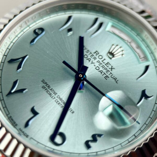 Custom Rolex Day-Date Ice Blue Arabic Dial  - Swiss 152 - Image 3