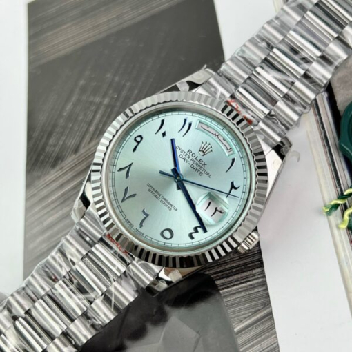 Custom Rolex Day-Date Ice Blue Arabic Dial  - Swiss 152 - Image 4