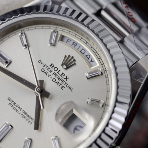 Custom Rolex Day-Date 228236 Silver Dial- Swiss 179 - Image 4