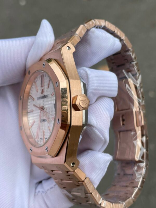 Custom Audemars Piguet Royal Oak Rose Gold White Dial - Asian AP 4 - Image 5