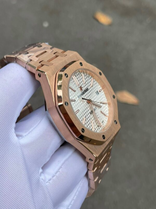 Custom Audemars Piguet Royal Oak Rose Gold White Dial - Asian AP 4 - Image 4