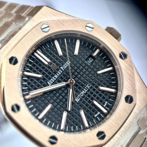 Custom Audemars Piguet Royal Oak Rose Gold Black Dial - Asian AP 1 - Image 4