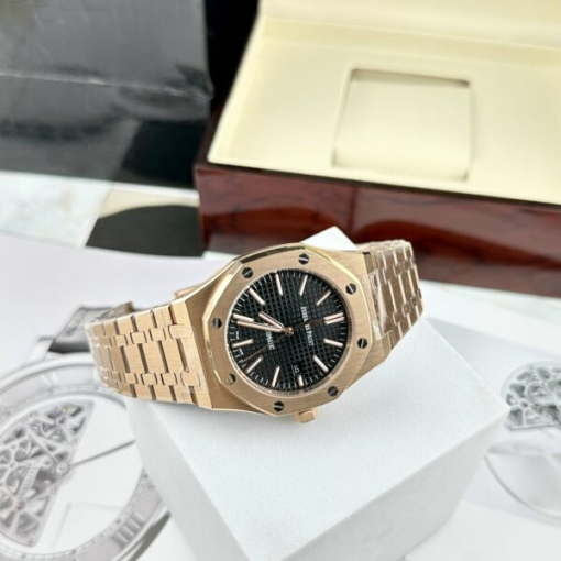 Custom Audemars Piguet Royal Oak Rose Gold Black Dial - Asian AP 1