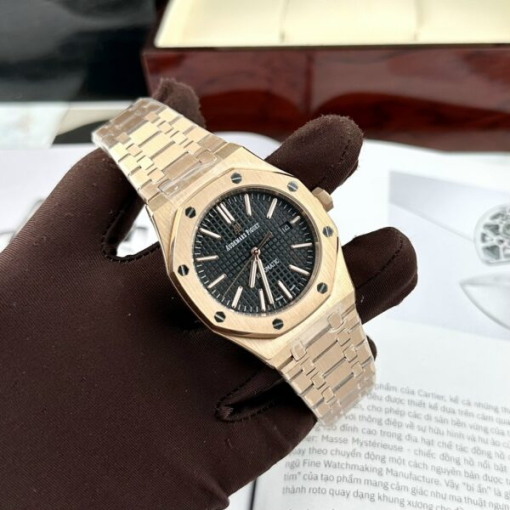 Custom Audemars Piguet Royal Oak Rose Gold Black Dial - Asian AP 1 - Image 3