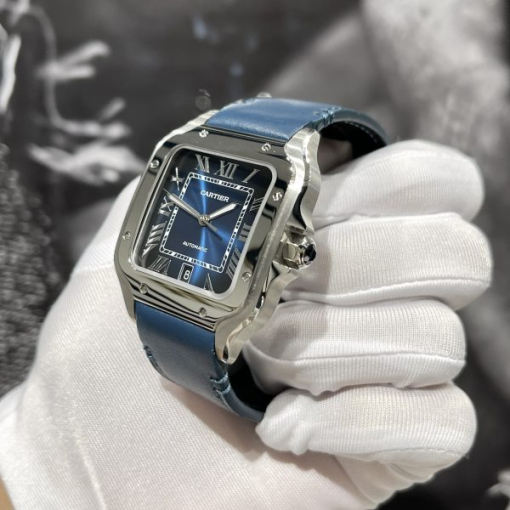 Custom Cartier Santos WSSA0048 Blue- Swiss Cartier18 - Image 3