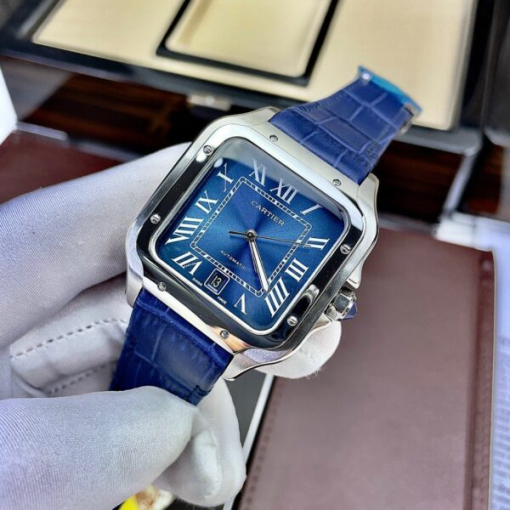 Custom Cartier Santos Blue Dial - Asia Cartier5 - Image 3