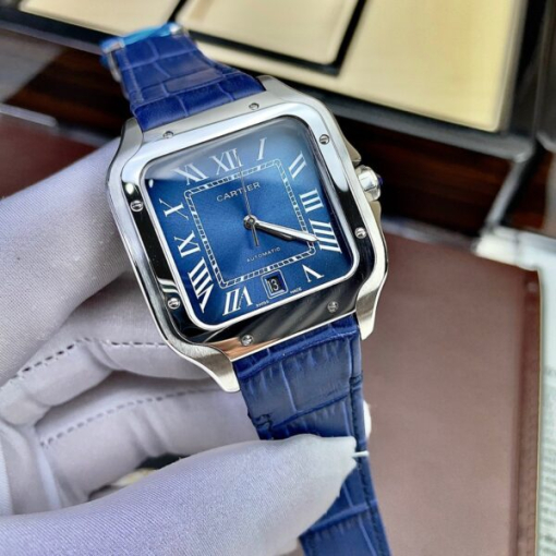 Custom Cartier Santos Blue Dial - Asia Cartier5 - Image 5