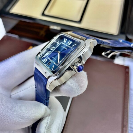 Custom Cartier Santos Blue Dial - Asia Cartier5 - Image 4