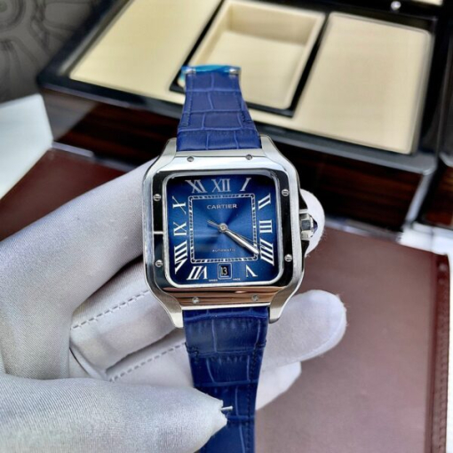 Custom Cartier Santos Blue Dial - Asia Cartier5