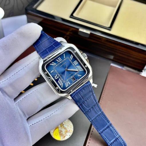 Custom Cartier Santos Blue Dial - Asia Cartier5 - Image 2