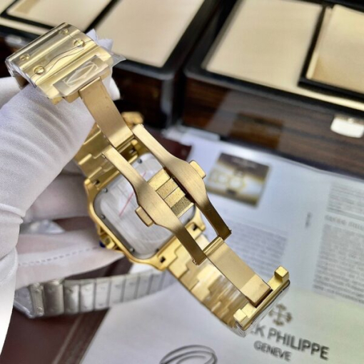 Custom Cartier Santos Gold Diamond Bezel Dial - Asia Cartier9 - Image 6