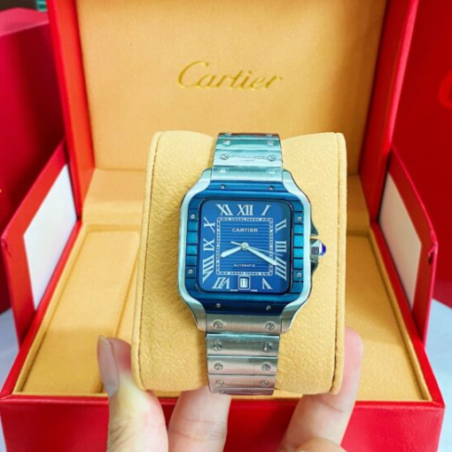 Custom Cartier Santos Blue Dial - Asia Cartier8