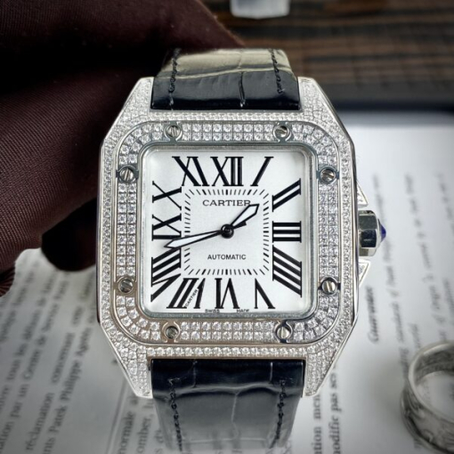 Custom Cartier Santos White Diamond - Asia Cartier14